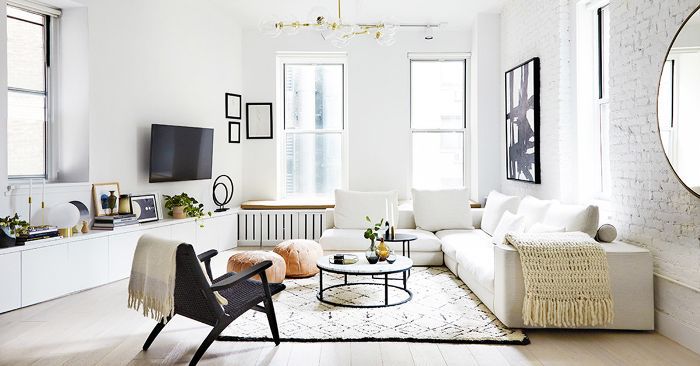 遊覽一個瘋狂的時尚紐約閣樓，帶有主要的斯堪的納維亞氛圍